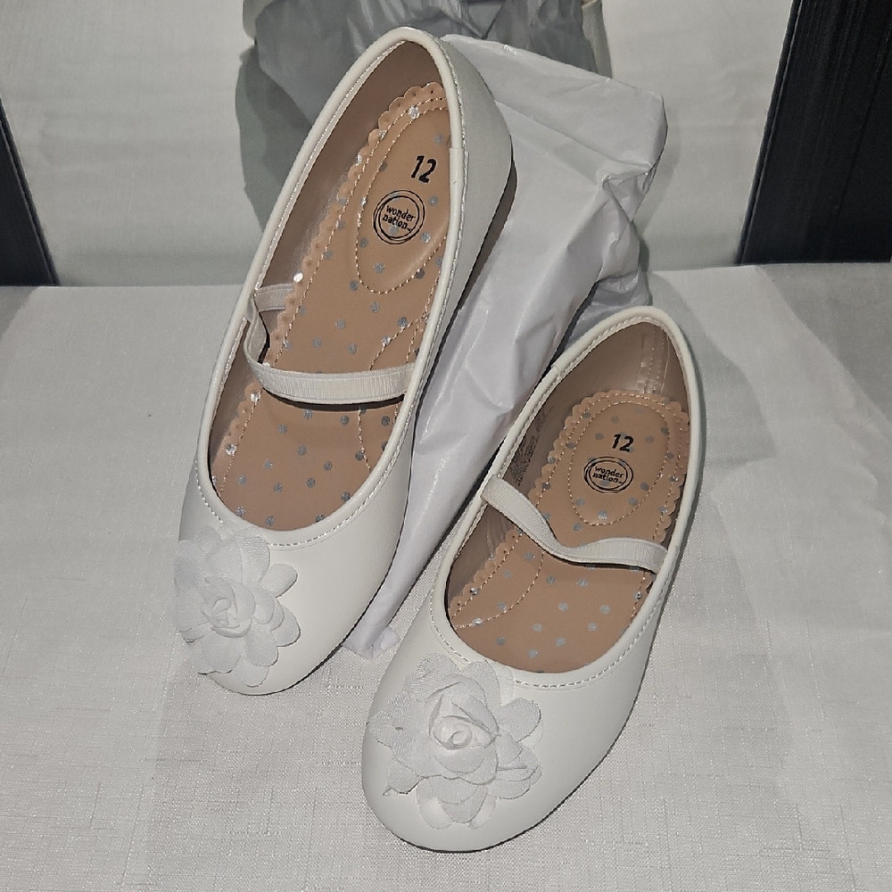 White Floral Kids Shoes